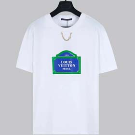 Louis Vuitton LV round neck pullover printed short sleeve men's T-shirt（15 styles)-1817  