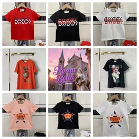 GUCCI Fashionable short-sleeved top with various prints-2033  