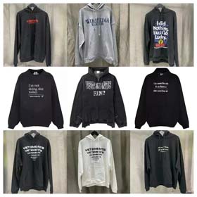 Vetements Autumn and winter gradient letter print drawstring hooded sweatshirt-2530  