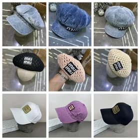 MIUMIU New arrival denim retro spring and summer duck tongue beret-2582  