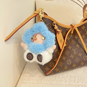 Louis Vuitton LV Small Sunflower Pink Plush Doll Keychain Pendant-3889  