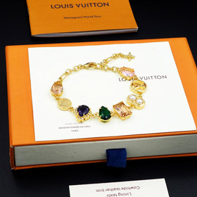 Louis Vuitton LV Metal Flower Pearl Diamond Bracelet-3914  