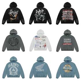 Saint Michael Simple casual loose long-sleeved hooded sweatshirt-2562  
