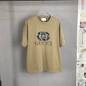 CUCUI new letter printed cotton short-sleeved round neck T-shirt  (2 styles)-2756  