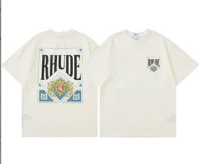 RHUDE printed round neck dropped shoulder short sleeve T-shirt (12 styles)-2773  