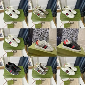 GUCCI ACE Round Toe Lace-Up Low-Top Sneakers-2954  