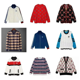 GUCCI x adidas originals collaboration: contrasting zip-up jacket and sweater-4337  