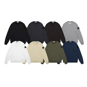 Stone Island solid color badge long sleeve pullover sweatshirt-4417  
