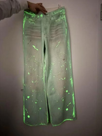 Acne Studios fluorescent green jeans-4967  