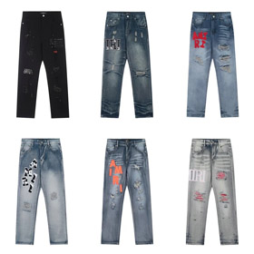 Amiri new distressed straight-leg jeans-5076  