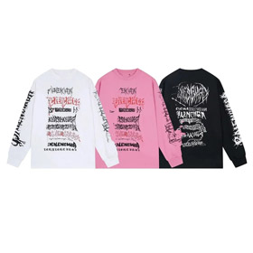 Balenciaga new printed loose-fitting long-sleeved T-shirt-5165  