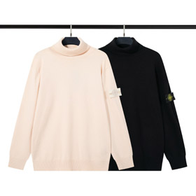 Stone Island Ghost Series High-Neck Long-Sleeve Knitted Wool Sweater-5258  