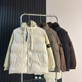 Stone Island hooded faux two-piece thickened puffer jacket-5262  