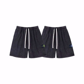Stone Island casual and stylish washed and distressed five-quarter length shorts-5271  