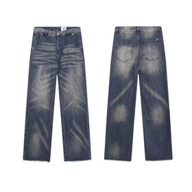 Hellstar washed vintage casual straight-leg jeans-5282  