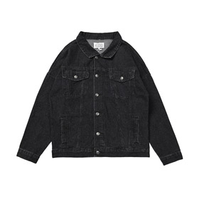 Maison Margiela letter-print lapel versatile denim jacket-5434  