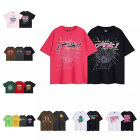 Sp5der Crew Neck Printed Short Sleeve T-Shirt-5509  