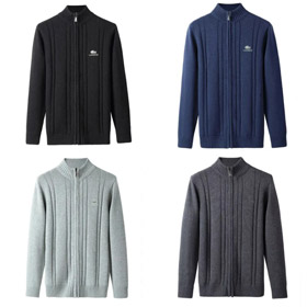 Lacoste Cardigan Zip-Up Turtleneck Sweater-5524  