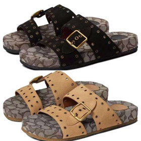 Coach wide-strap studded Birkenstock-style sandals-5678  